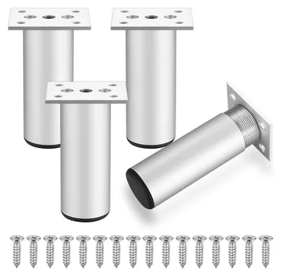Möbelfüße 4er-Set, 12 cm, Aluminium, silber