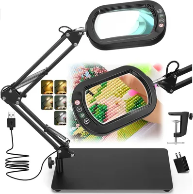 Produktbild von Vergrößerungsglas mit Licht und Ständer 10x, zum Lesen