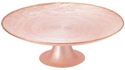 Obrázek produktu pro Skleněný podnos na dorty – stojan na koláče – 28 cm – růžová barva