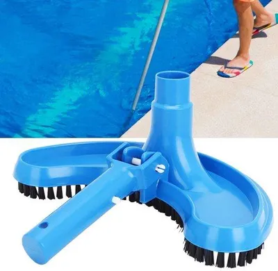 Image de Nettoyeur de piscine 2 en 1 avec aspirateur de fond - Montage facile - Brosse antidérapante - Idéal pour les buses de tuyau de 3 cm - Brosse de nettoyage pour piscine