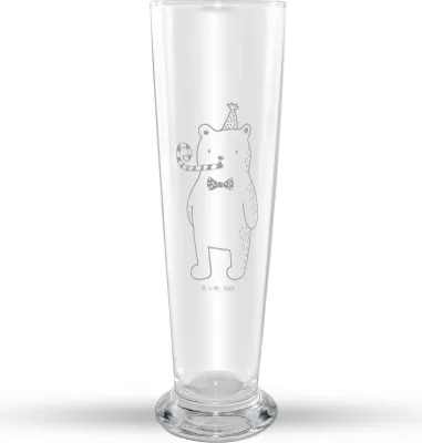 Produktbild von Mr. & Mrs. Panda Bierglas Bär Geburtstag - Transparent - Geschenk, Weizen Glas, Alles Gute, Happy Birthday, Bier, Glückwunsch, Mr Mrs Weizenglas, Teddy, Weizenbier