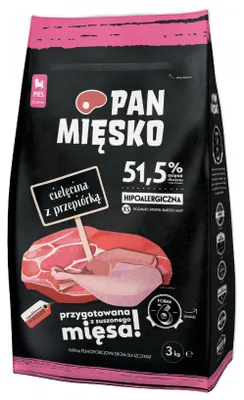 Zdjęcie produktu dla Pan Mięsko sucha karma dla psa Cielęcina z przepiórką dla psa XS 3kg