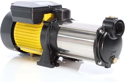 Productafbeelding van Multitraps pomp, 8700 liter per uur, 1100W, opvoerhoogte 52 meter, aanzuighoogte 8 meter, 2850 omwentelingen per minuut. Waterpomp voor waterinstallaties, huis en tuin