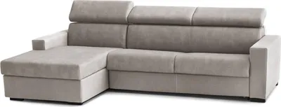 Produktbild von Schlafsofa Daatou, Ecksofa, 100% Italy, Sofa mit Drehöffnung, mit linker Behälterhalbinsel, mit schmalen Armlehnen, Cm 260x95h85, Turteltaube