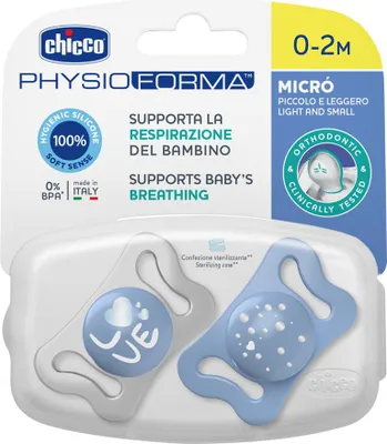 Produktbild von CHICCO_Physio Micro smoczek silikonowy 0-2 Niebieski 2szt,