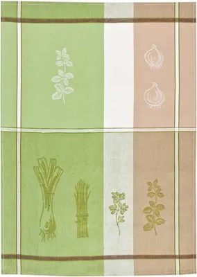Produktbild von Geschirrtücher aus Halbleinen, 50 x 70 cm, mit grünem Gemüse-Motiv