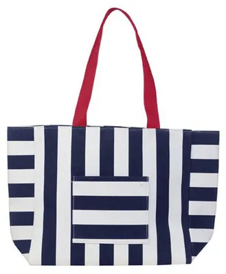Produktbild von Beco Strandtasche | Canvas | Dunkelblau/Weiß | Ca. 38 x 34 x 15 cm**