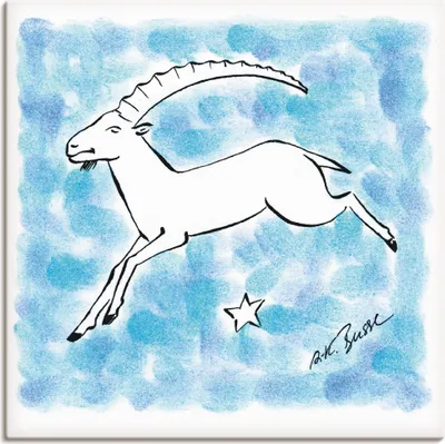 Produktbild von ARTland Leinwandbild Serie Sternzeichen Steinbock Größe: 40x40 cm