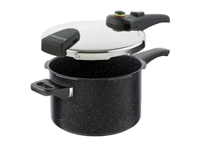 Obrázok produktu pre Tlakový hrniec BIomax sventilom, priemer 22 cm, objem 5,5 l , čierny Granitec