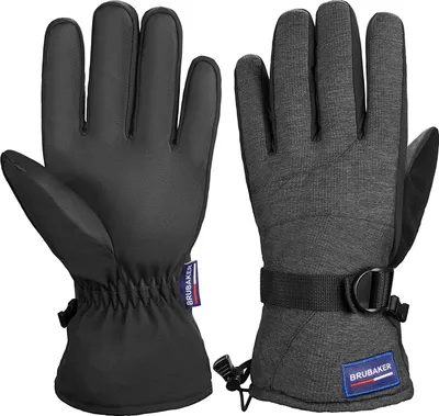 Produktbild von BRUBAKER Skihandschuhe Wasserdicht und Winddicht – Winterhandschuhe für Herren und Damen - Extra Warme Snowboardhandschuhe - Thermo Handschuhe für Ski Snowboard Wintersport - Anthrazit Größe S/M