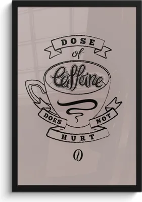 Produktbild von MuchoWow® MuchoWow® Gerahmtes Poster Kaffee - Sprichwörter - Vintage - Eine Dosis Koffein tut nicht weh - Zitate 40x60 cm - Poster mit zchwarzem Bilderrahmen - Papierdruck - Wandbilder