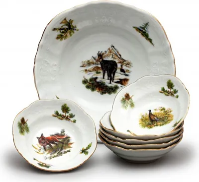Obrázok produktu pre Thun 1794 Bernadotte, kompótová súprava, lovecký motív, Thun, 7 d.