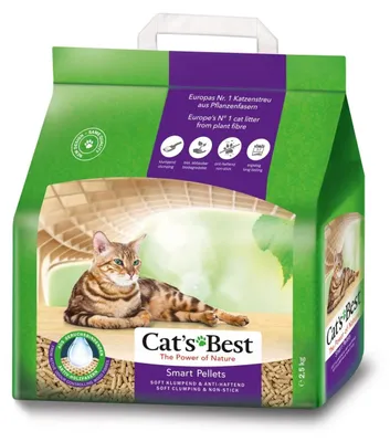 Productafbeelding van Cat's Best Smart Pellets kattenbakvulling, 2,5 kg, transparante verpakking. Één maat