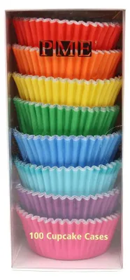 Zdjęcie produktu dla PME Cake - Papilotki do babeczek w kolorach tęczy 100 sztuk