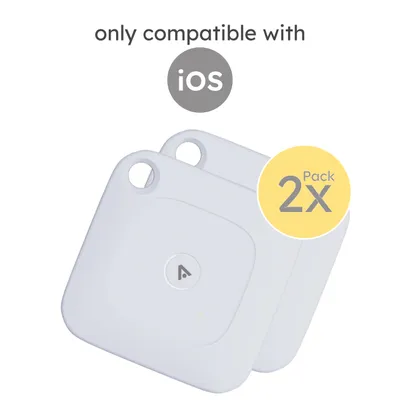 Produktbild von Bluetooth GPS Tracker 2er Set – Kompatibel mit Apple App "Wo ist?" – Weiß