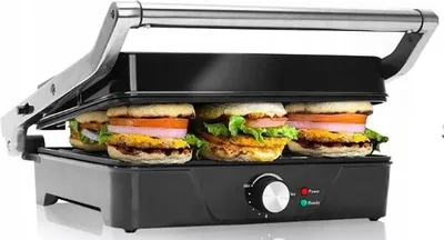 Produktbild von Aigostar Elektrischer Grill/Toaster 2000W, Silber - Modell SAM, Neuware