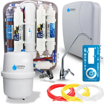 Zdjęcie produktu dla Filtr do wody z odwróconą osmozą RO7 Slim – 7-stopniowa filtracja, mineralizacja i jonizacja, membrana o wydajności 75 GPD, kompaktowa konstrukcja i łatwy montaż