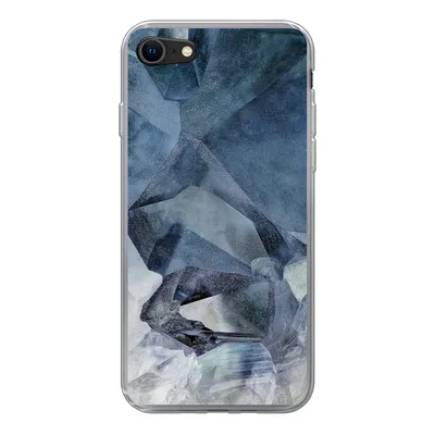 Produktbild von MuchoWow® Handyhülle Schutzhülle Hülle für iPhone 7 Naturstein - Blau - Chic Silikon Softcase Handy Hülle - Kartenhalter