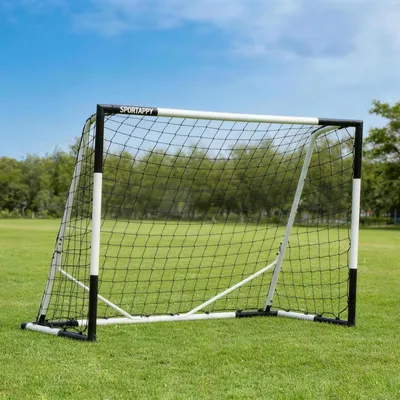 Immagine prodotto di Porta da calcio con struttura in metallo resistente - Dimensioni: 1,83 x 1,22 metri - Rete resistente agli agenti atmosferici - Ideale per giardini e allenamenti