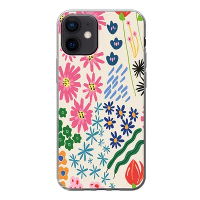 Produktbild von MuchoWow® Handyhülle Schutzhülle Hülle für iPhone 12 Blume - Blätter - Feldblumen Silikon Softcase Handy Hülle - Schutzhülle