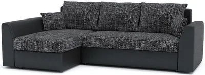 Produktbild von Ecksofa PAUL mit Schlaffunktion - Eckcouch mit Bettkasten - Stoff LAWA 17+SOFT 11 Dunkelgrau&Schwarz