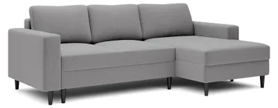 Produktbild von Selsey Nalika – Ecksofa mit Schlaffunktion, Bettkasten, Samt wasserabweisend, Ottomane rechts, Grau