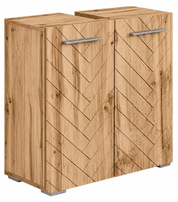 Zdjęcie produktu dla Badplaats Szafka pod Umywalkę Jupiter 60 x 30 x 60 cm – Dąb – Jodełka – Stojąca Szafka