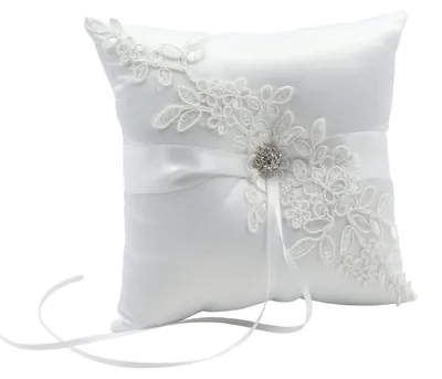 Produktbild von Solidchoice – Brautringkissen – Romantisches Ringkissen mit Spitze und Strass für Hochzeiten