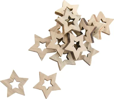 Produktbild von Tischdeko Holz Sterne 3cm 12 Stk.