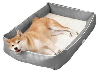 Produktbild von Orthopädisches Hundebett & Katzenbett, hochelastisch, waschbar, Grau, L 90x60x14 cm