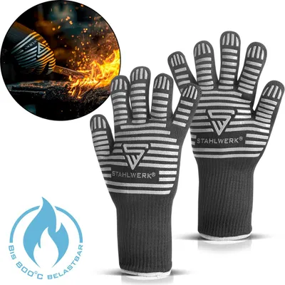 Zdjęcie produktu dla Rekawice STAHLWERK odporne na temperature do 800°C EN 407:2004 wykonane z tkaniny ARAMID