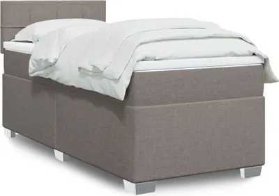 Produktbild von Boxspringbett mit Matratze Taupe 100x200 cm Stoff, Klassische Betten 2024 Neu
