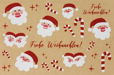 Produktbild von Oblique Unique Weihnachtsmann Aufkleber Frohe Weihnachten Sticker für Weihnachten Weihnachtsaufkleber Weihnachtsdeko