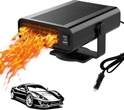 Image de Chauffage automatique du pare-brise - 120 W – 12 V – Rotatif – Chauffage et dégivrage du pare-brise – Cabine ABS – Chauffage compact pour voiture