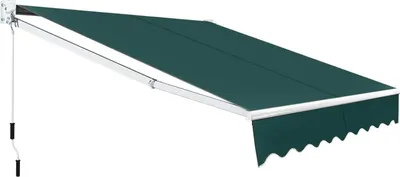 Zdjęcie produktu dla Markiza z ramieniem przegubowym – markiza tarasowa/balkonowa – wysuwana – ręczna korba – rama aluminiowa – ochrona przed promieniowaniem UV – wodoodporny poliester – zielona