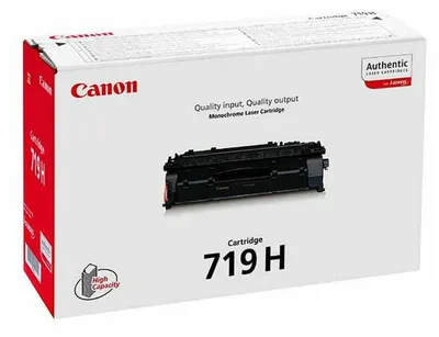 A Canon toner cartridge box is shown from a slightly angled front view.