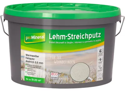 Produktbild von proMineral Lehm-Streichputz warmweiß 7 kg