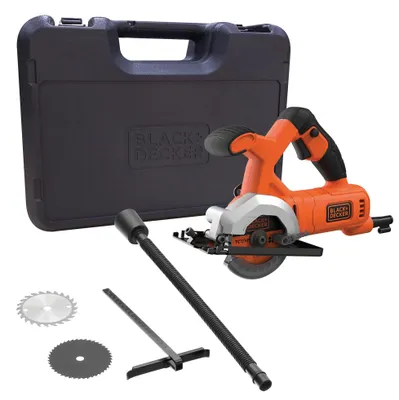 Productafbeelding van Black & Decker BES510K, geschikt voor: kunststof, hout, metaal, kleur: zwart, oranje, diameter: 8,5 cm, toerental: 3600 omw/min, snijdiepte: 2,7 cm, schachtdiameter: 1 cm