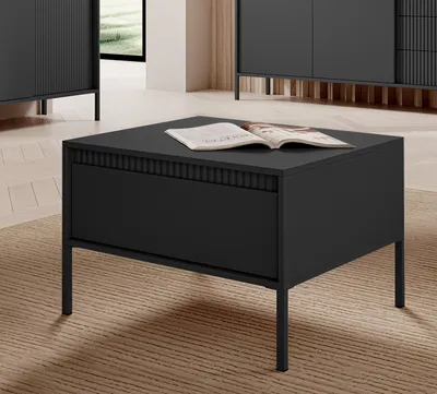 Image de AX LIVING Table basse contemporaine noire Trentinis - Carré, 68,1 cm