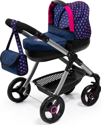 Produktbild von Bayer Design Puppenwagen Style mit Tasche, Wanne abnehmbar, blau, rosa, Einhorn