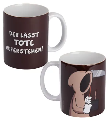 Produktbild von Ralph Ruthe Tasse - Der lässt Tote auferstehen! Kaffeetasse Becher aus Keramik Schwarz 320 ml