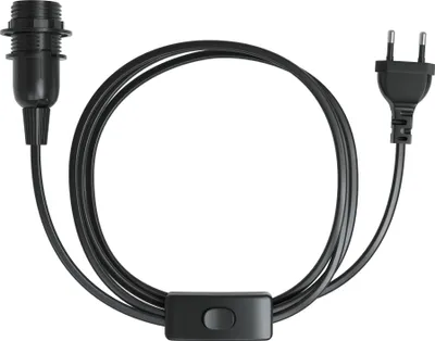 Produktbild von EAZY CASE 1x E14 Lampenfassung mit Kabel 5m, aus Kunststoff, mit Ein- und Ausschalter, Sockeladapter in Schwarz