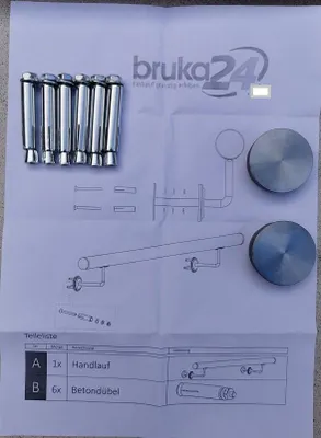Produktbild von Handlauf FLEXI 100 cm V2A Edelstahl Wandhandlauf Geländer Treppe Stange Griff Brüstung