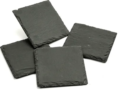 Untersetzer SCHIEFER - Getränkeuntersetzer - quadratisch - L: 10cm - schwarz - 4er Set