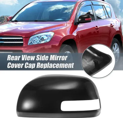 Image de Coque de remplacement pour rétroviseur extérieur gauche noir pour Toyota RAV4 2009-2013 Convient aux modèles avec clignotants Coques de protection pour miroirs extérieurs