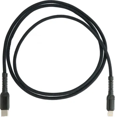Produktbild von SYSTEM-S USB 3.1 Kabel 1 m Typ C Stecker zu 8 pin Stecker geflochten Schwarz