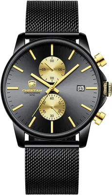 Produktbild von Herrenuhr Mode Schlanke minimalistische Quarz Analog Mesh Edelstahl wasserdichte Chronographen Uhren