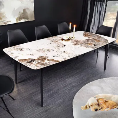 Produktbild von Eleganter Esstisch VENEZIA 180cm weiss Marmor-Optik Keramik
