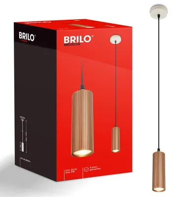 Immagine prodotto di Briloner Lampada a sospensione LED regolabile in altezza Ø10x120 cm attacco GU10 max. 9W grigio caldo caffè - Sala da pranzo tavolo soggiorno