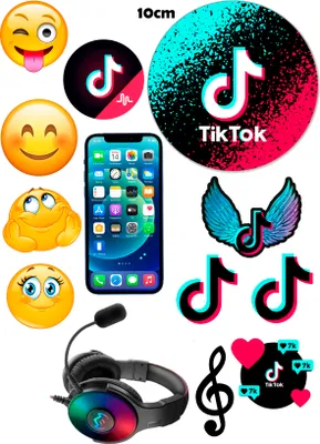 Produktbild von Cake Topper Likee Tik Tok 13 Stuck. Tortenaufleger,Geburtstag,Tortendeko